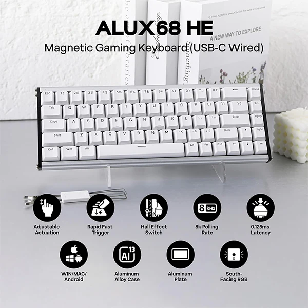 Ajazz alux68 plus White (Magnetic Switch)