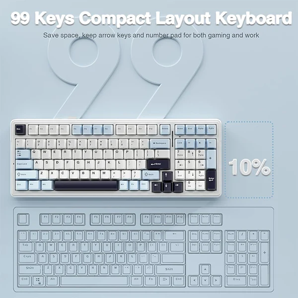 AULA F99 Glacier Blue (Reaper Switch)