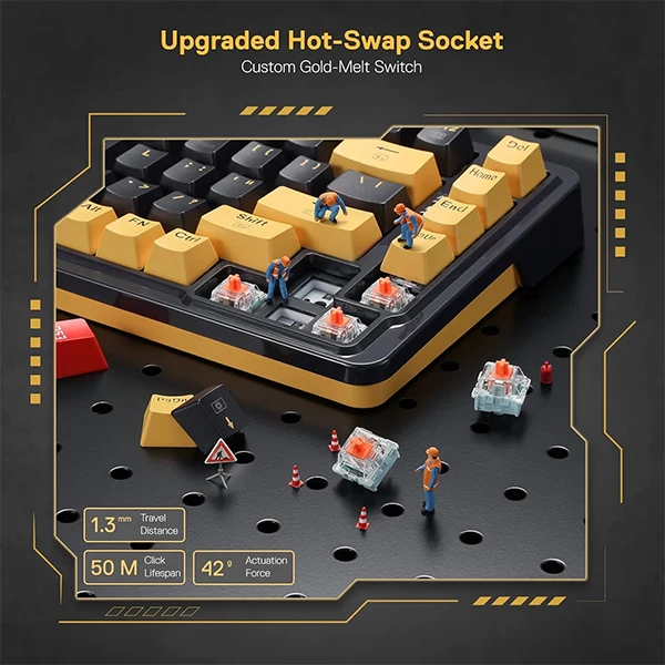 Redragon K649 78% Wired (Black/Yellow)