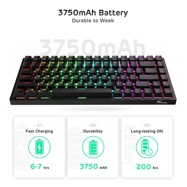 Royal Kludge RK84 RGB Red Switch (Black)