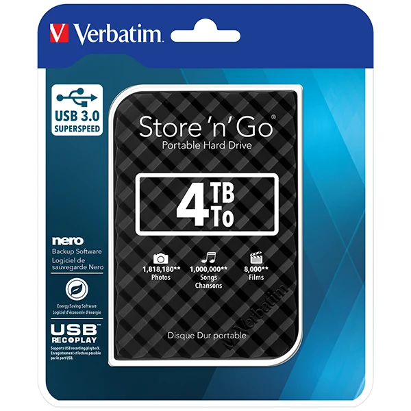 VERBATIM STORE ‘N’ Go 4TB HDD USB 3.0