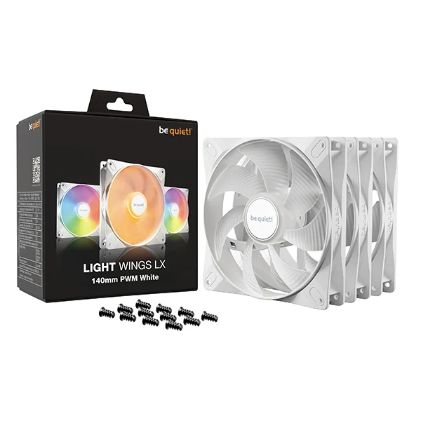 be quiet! Light Wings LX 140 mm PWM High Speed Triple Pack - White