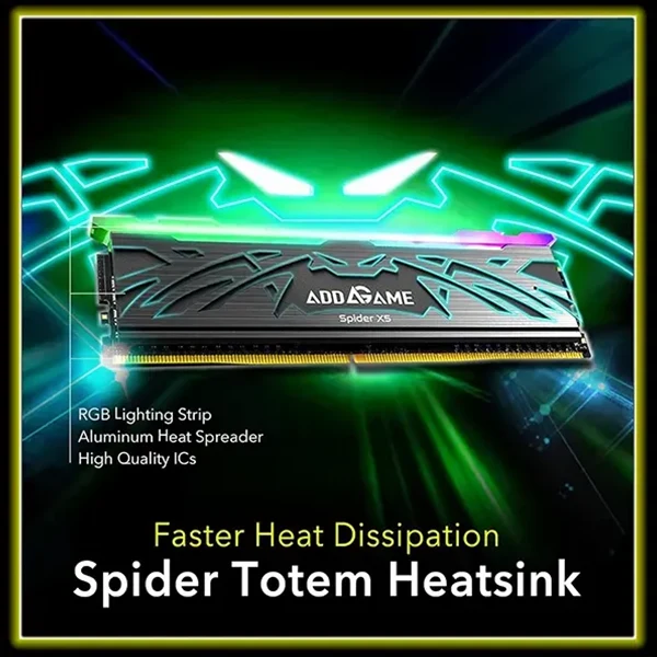 Addlink AddGame Spider X5 RGB 32GB (2x16GB) DDR5 5600MHZ CL40 Mémoire avec Heatsink