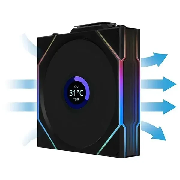 Lian Li Uni Fan TL LCD 120 Wireless RGB Noir (Pack de 3)