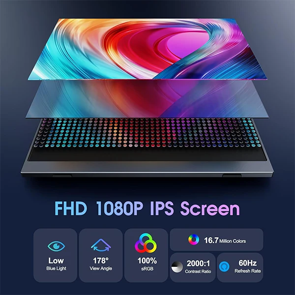 COOLHOOD Écran Portable 15.6" IPS FHD 60Hz