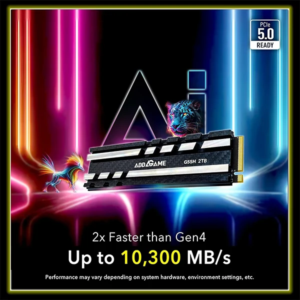 Addlink G55H 2TB SSD M.2 2280 PCIe GEN5X4 NVMe Avec Heatsink