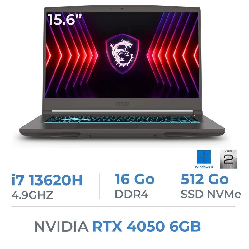 MSI THIN B13VE-2474MA i7 13620H/16GB DDR4/512GB/RTX4050 6GB 15.6" 144Hz W11