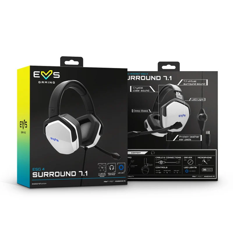 Energy Sistem Casque ESG 4 Surround 7.1 (Blanc)