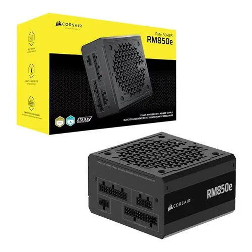Fuente de Poder Corsair RM850e - 850W - Cybenetics Platinum - Full Modular - ATX (Negra)