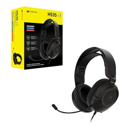 Audífonos Corsair HS35 v3 Inalámbrico Gaming Carbón
