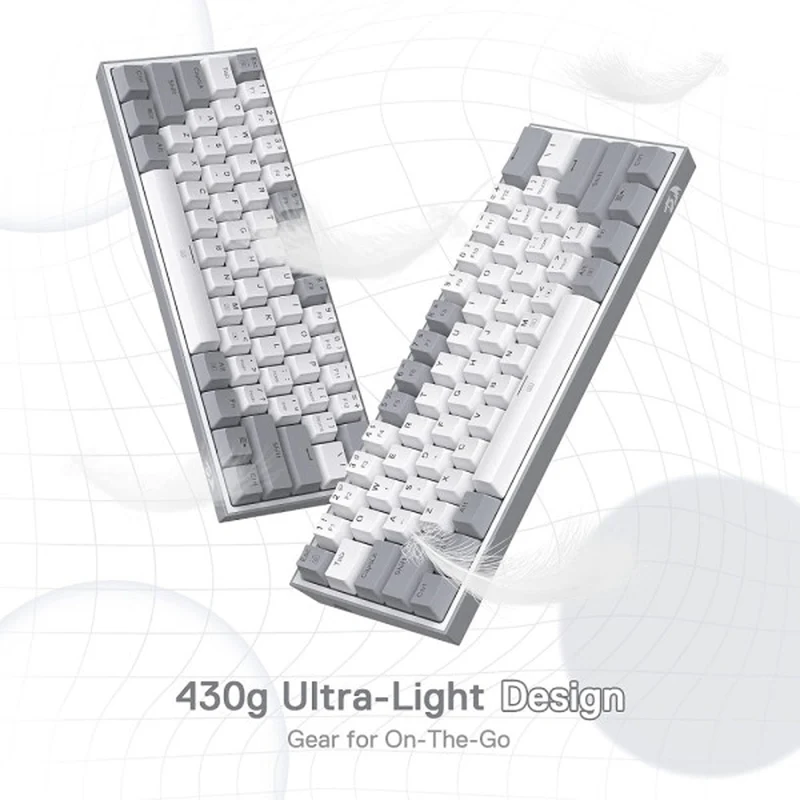 Redragon K616 Fizz PRO 60% Wireless RGB Red Switches (White/Gray)