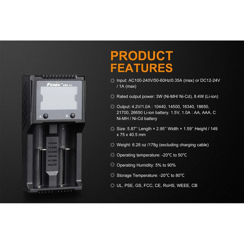 Cargador Fenix Flashlight ARE-A2
