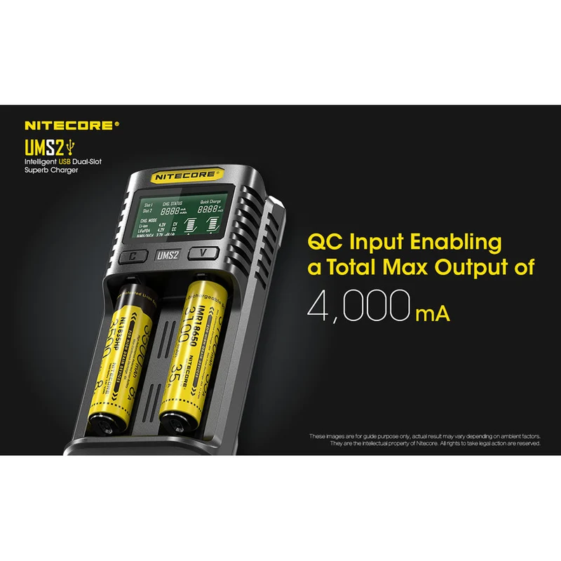 Cargador Nitecore UMS2 Intelligent USB Dual-Slot Superb