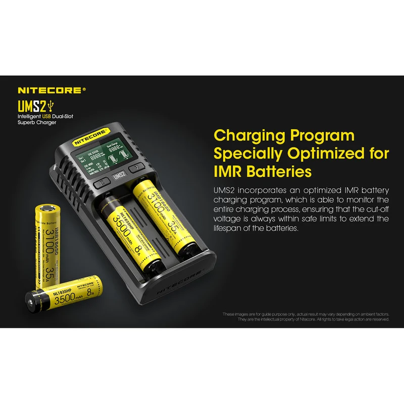 Cargador Nitecore UMS2 Intelligent USB Dual-Slot Superb