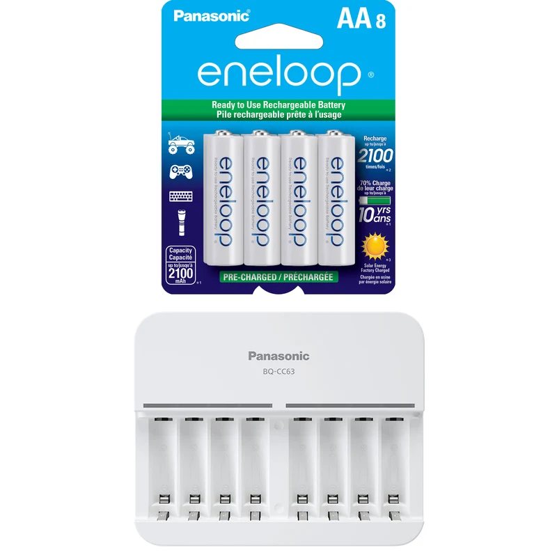 Cargador Panasonic eneloop recargables Ni-MH con (8 AA )
