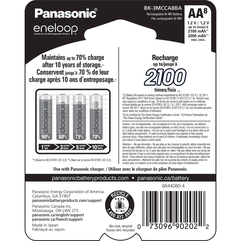Cargador Panasonic eneloop recargables Ni-MH con (8 AA )