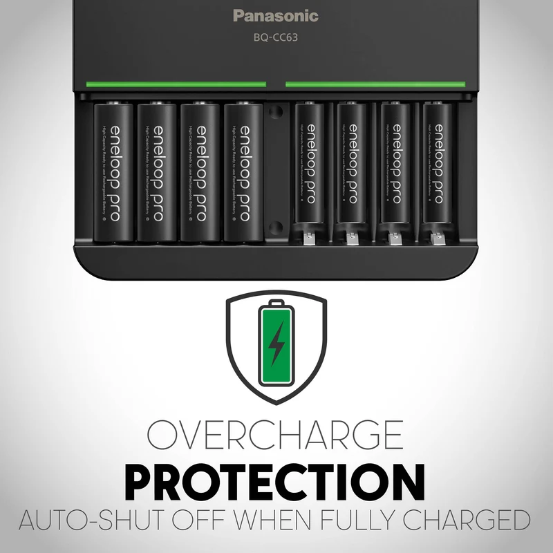 Cargador Panasonic BQ-CC63 eneloop Pro 8-Slot Quick con