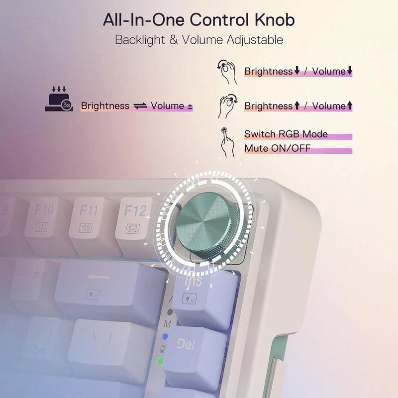 Redragon K673 PRO 75% Wireless RGB Red Switches (Vintage Blue)