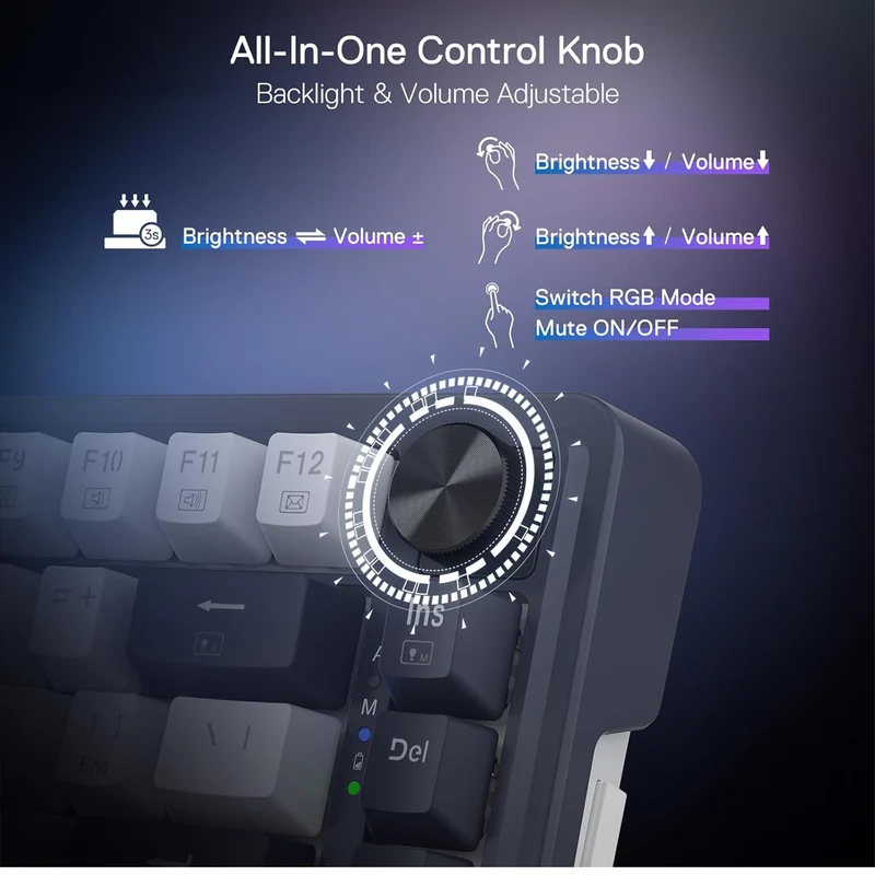 Redragon K673 PRO 75% Wireless RGB Red Switches (Abyssal Blue)
