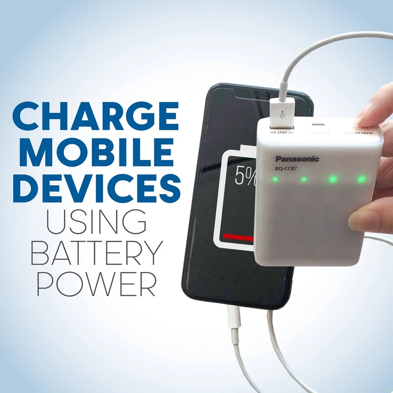 Cargador Panasonic Four Position eneloop Mobile Boost Kit con (AAA, 4-Pack)