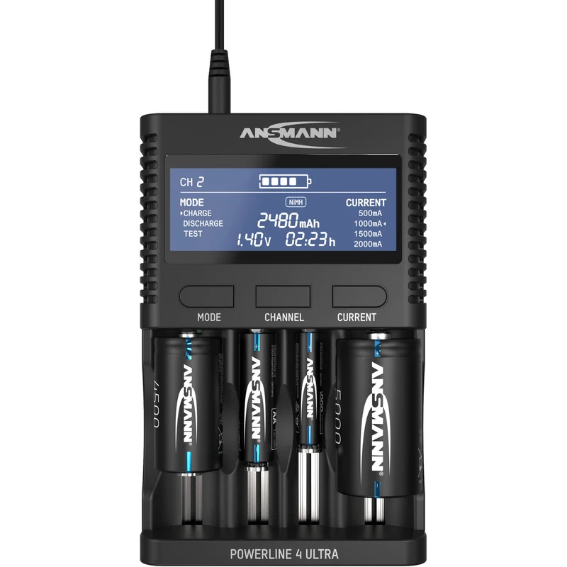 Cargador Ansmann Powerline 4 Ultra para NiMH & Lithium Cells