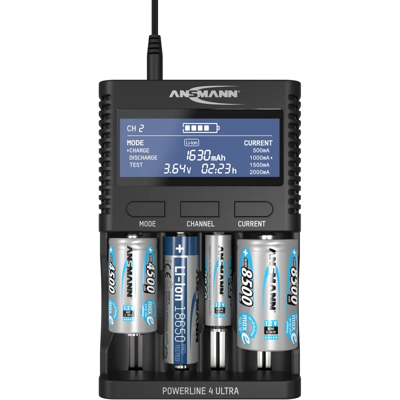 Cargador Ansmann Powerline 4 Ultra para NiMH & Lithium Cells