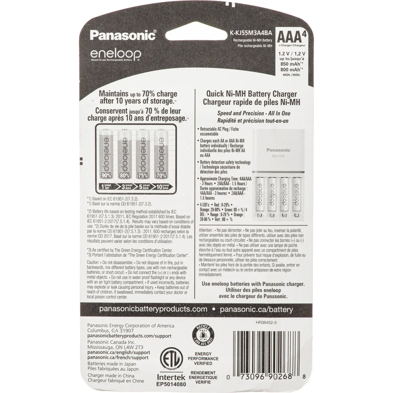 Cargador Panasonic eneloop recargables Ni-MH con (4 AAA )