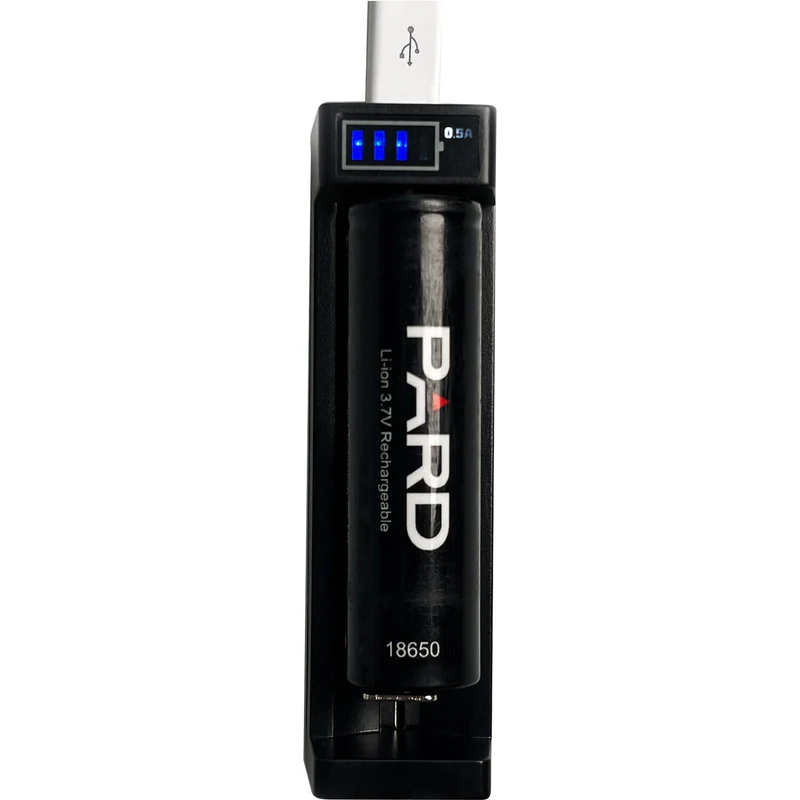 Cargador PARD 1-Slot USB para recargables 18650