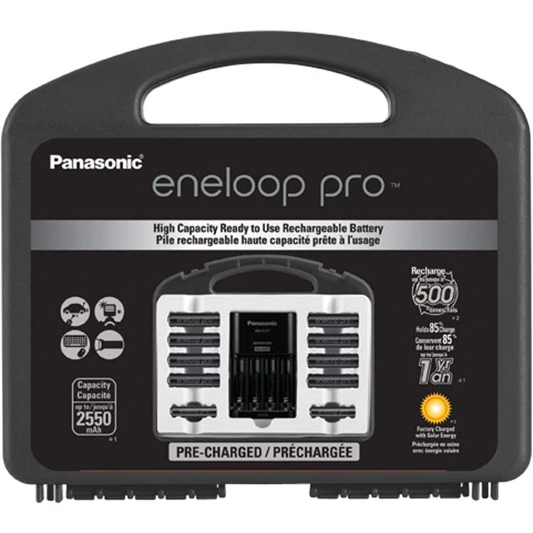 Cargador Panasonic eneloop pro High Capacity Power Pack con, 8 AA y 2 AAA NiMH