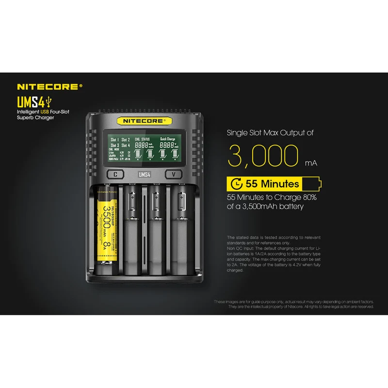 Cargador Nitecore UMS4 Intelligent USB Four-Slot Superb