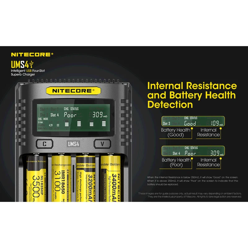 Cargador Nitecore UMS4 Intelligent USB Four-Slot Superb