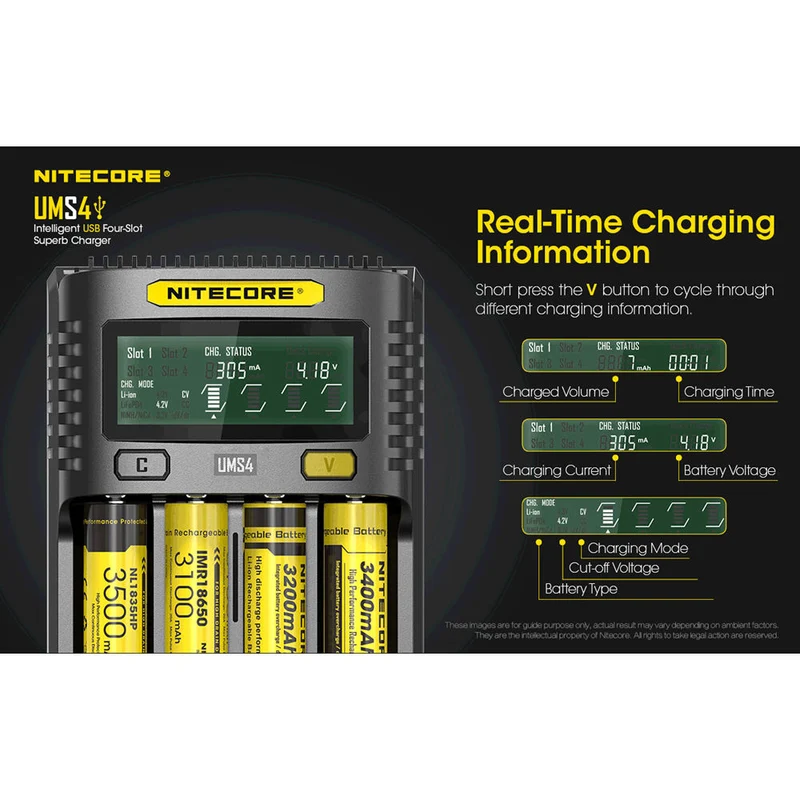 Cargador Nitecore UMS4 Intelligent USB Four-Slot Superb