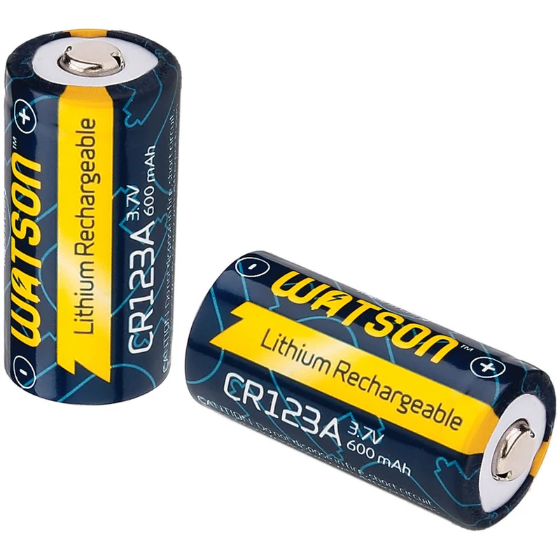 Cargador Watson Dual rápido para 3.7V CR123A y CR2 Lithium con 2 CR123A
