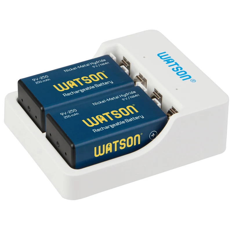 Cargador Watson 2 bahías USB-C para 9V recargables