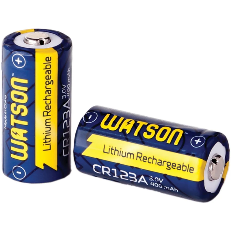 Cargador Watson Dual rápido para 3V CR123A y CR2 Lithium con 2 CR123A