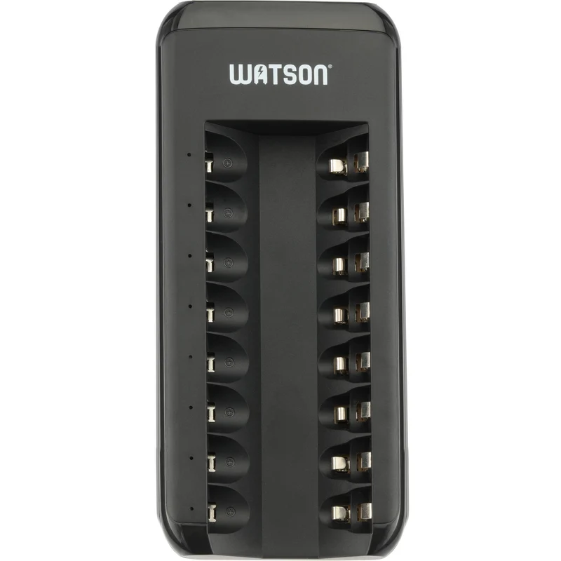 Cargador Watson 8 bahías para AA, AAA, y NiMH