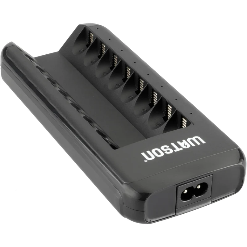 Cargador Watson 8 bahías para AA, AAA, y NiMH