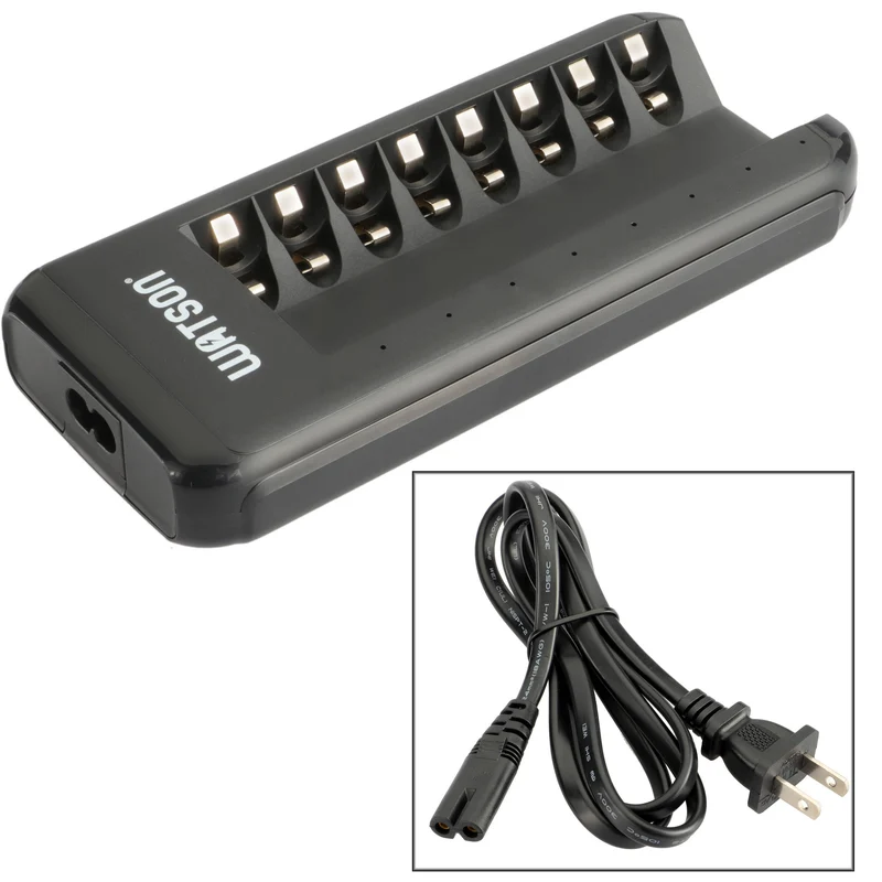 Cargador Watson 8 bahías para AA, AAA, y NiMH