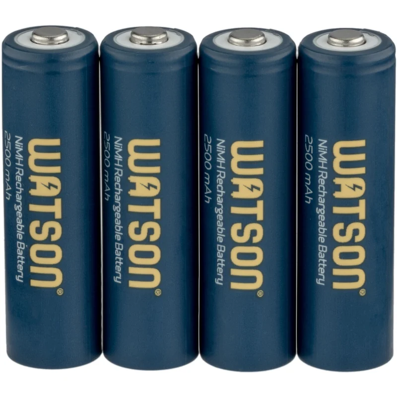 Cargador Watson 4 bahías para AA/AAA con 4-Pack AA NiMH recargables