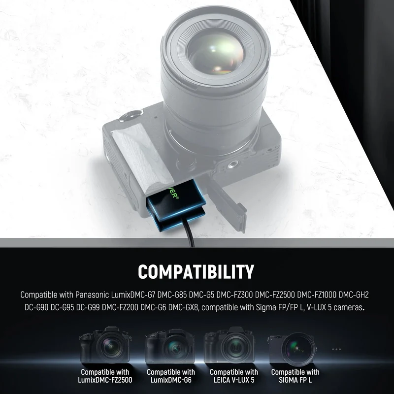 Adaptador de Corriente Neewer DMW-BLC12 Dummy Coupler y Kit