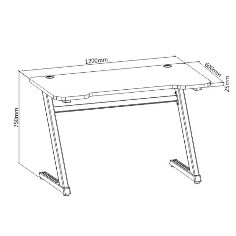Z DESK BLACK/RED ZBR120