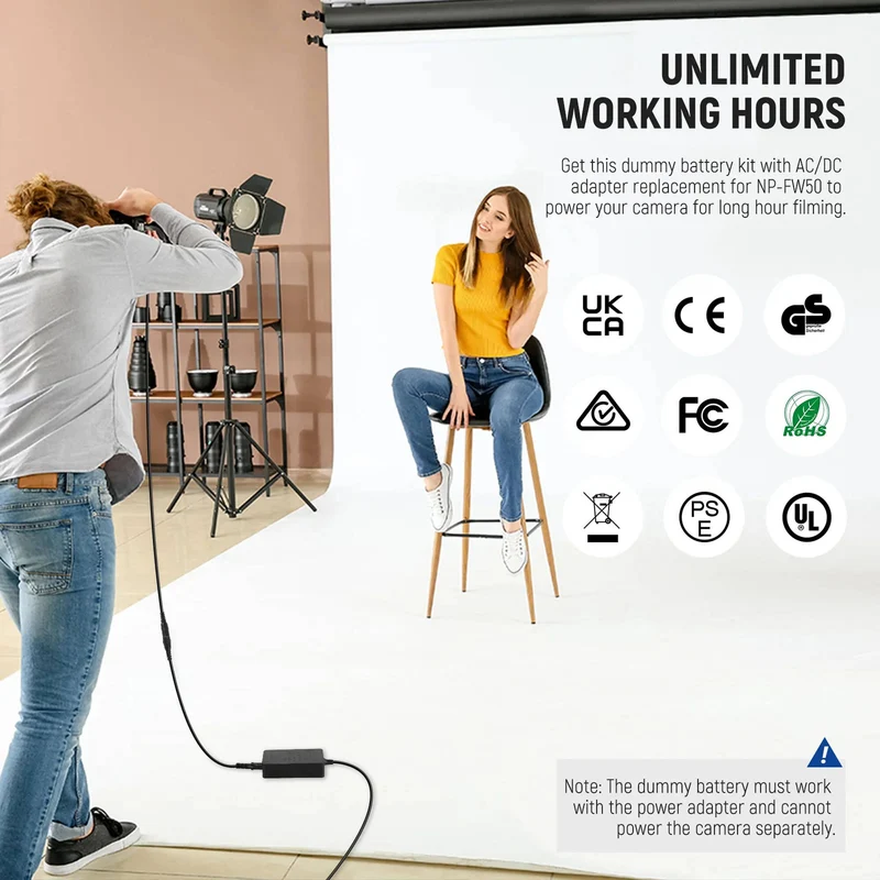 Adaptador de Corriente Neewer Sony NP-FW50 Dummy AC Kit