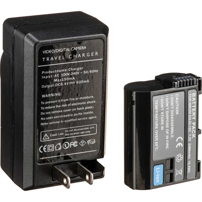 Adaptador de Corriente Bescor ENEL15 ,, Coupler & Kit para Select Nikon Cameras