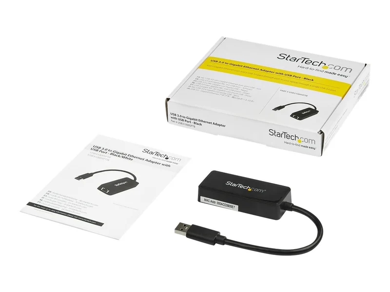 Adaptador WiFi Red StarTech.com StarTech USB 3.0 to Gigabit Ethernet NIC Network Adapter w/USB Port