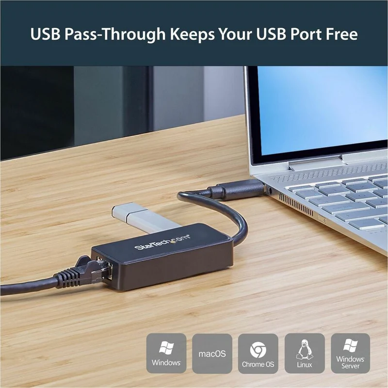 Adaptador WiFi Red StarTech.com StarTech USB 3.0 to Gigabit Ethernet NIC Network Adapter w/USB Port