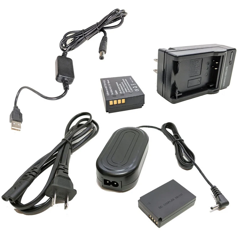 Adaptador de Corriente Bescor LPE12 ,, Coupler, & 5V USB Adapter Kit para Select Canon Digital Cameras