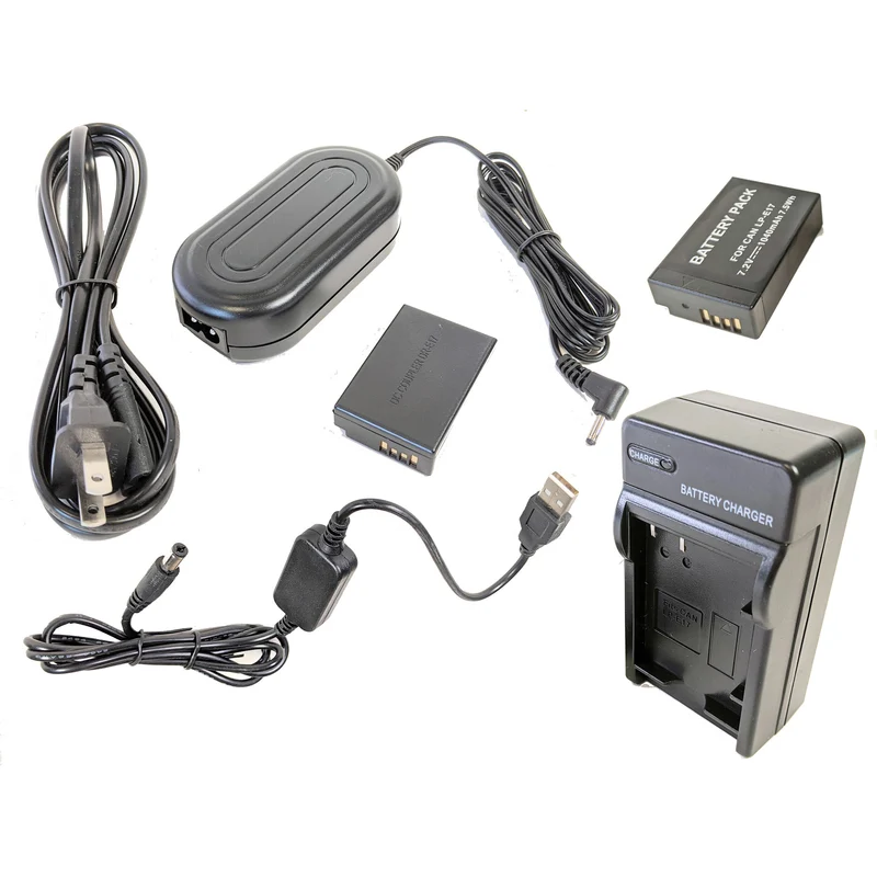 Adaptador de Corriente Bescor LPE17 ,, Coupler, & 5V USB Adapter Kit para Select Canon Digital Cameras