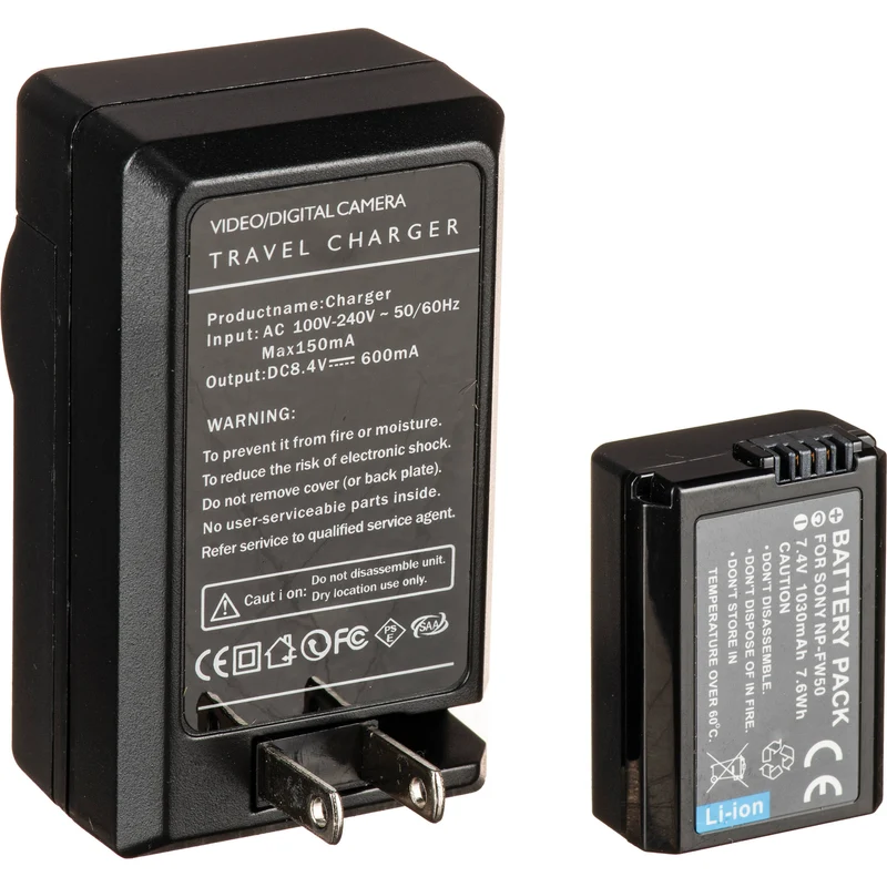 Adaptador de Corriente Bescor NPFW50 ,, Coupler, & 5V USB Adapter Kit para Select Sony Digital Cameras
