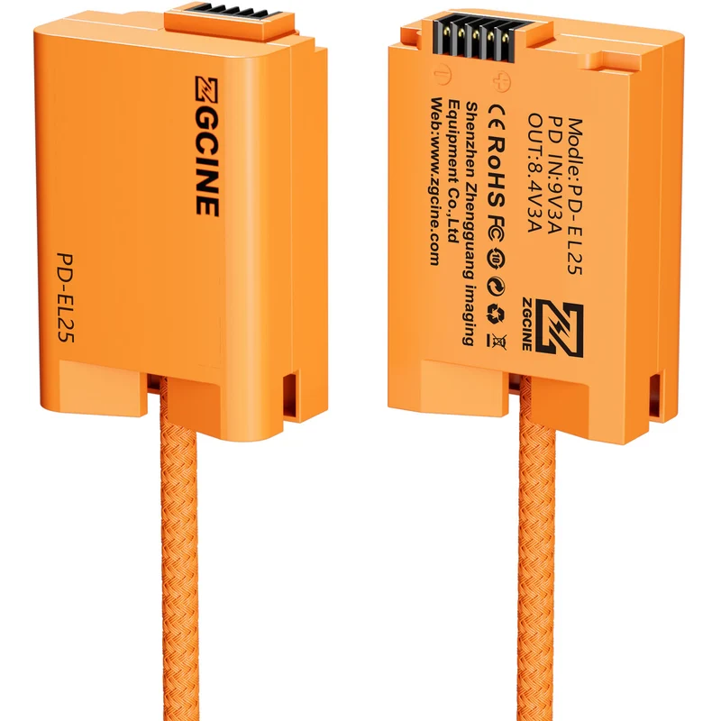 Adaptador de Corriente ZGCINE USB-C to EN-EL25 Braided Dummy Cable
