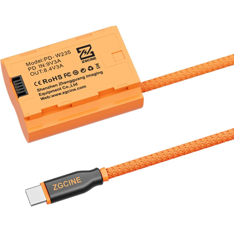 Adaptador de Corriente ZGCINE USB-C to NP-W235 Braided Dummy Cable (23.6")